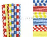 300pcs Red Blue Yellow Party Paper Straws Mixed