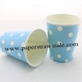 90Z Blue Paper Drinking Cups White Dot 120pcs