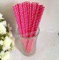 Deep Pink Paper Straws Tiny Polka Dot 500pcs