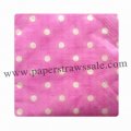 Pink Paper Napkins with White Polka Dot 300pcs