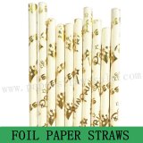Metallic Gold Foil Princess Paper Straws 500pcs