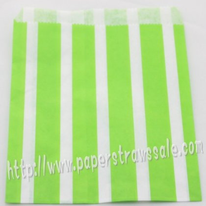 Green Vertical Striped Paper Favor Bags 400pcs