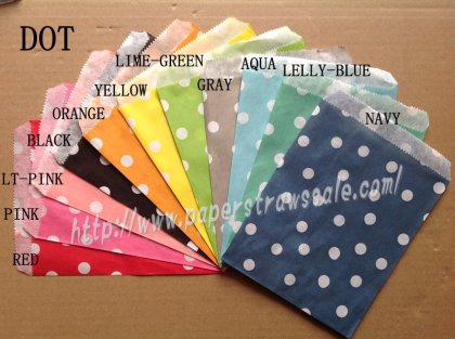 1100pcs Mixed 11 Colors Polka Dot Party Paper Bags [ppbags003]
