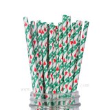 Christmas Tree Star Green Red Paper Straws 500 pcs