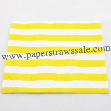 Yellow Striped Paper Napkins 300pcs