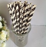 ZING Printed Paper Straws with Black Stripe 500pcs