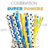 300pcs SUPER POWERS Paper Straws Mixed