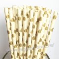 Gold Heart Printed Paper Drinking Straws 500pcs