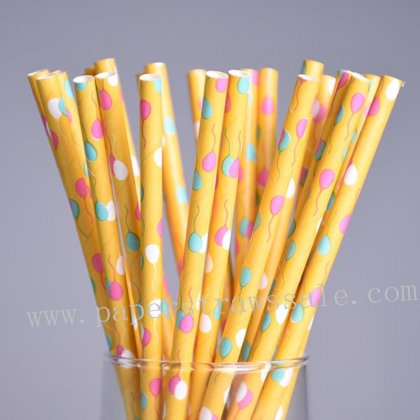 Colorful Party Balloon Paper Straws 500pcs [npaperstraws124]
