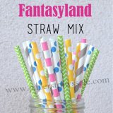200pcs Fantasyland Theme Paper Straws Mixed