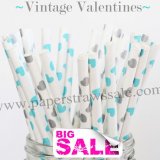 200pcs VINTAGE VALENTINES Paper Straws Mixed