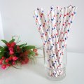 Red and Blue Star Printed Paper Straws 500pcs