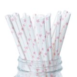 Light Pink Star Paper Drinking Straws 500 pcs