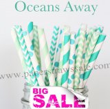 250pcs OCEANS AWAY Themed Paper Straws Mixed
