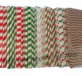 Green Red Christmas Paper Straws 1600pcs Mixed 8 Design
