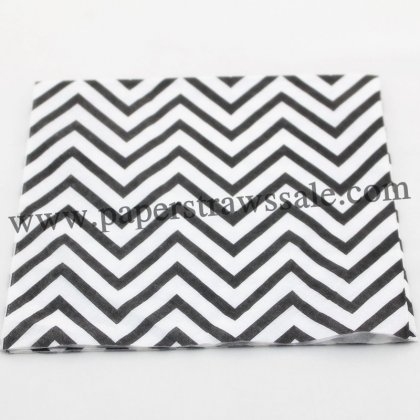 Black and White Chevron Paper Napkins 300pcs