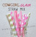 200pcs COWGIRL GLAM Theme Paper Straws Mixed