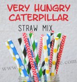 200pcs Hungry Caterpillar Paper Straws Mixed