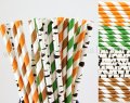200pcs Woodland Themed Party Paper Straws Mixed
