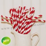 Red Striped Bendy Paper Straws 500pcs