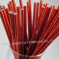 Plain Metallic Red Foil Paper Straws 500pcs