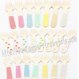 Wholesale Printed Wooden Fork 2200pcs Mixed 22 Colors