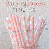 250pcs BABY SLIPPERS Paper Straws Mixed
