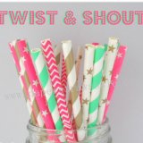 250pcs Twist & Shout Themed Paper Straws Mixed