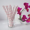 Paper Drinking Straws with Pink Heart 500pcs