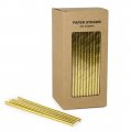 250 pcs/Box Plain Solid Gold Foil Paper Straws