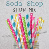 250pcs Soda Shop Theme Paper Straws Mixed