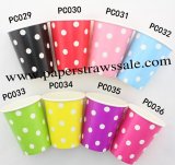 480pcs 90Z White Dot Paper Drinking Cups Mixed 8 Colors
