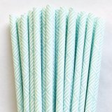 Light Blue Weave Paper Drinking Straws 500pcs