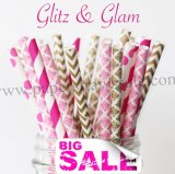 250pcs GLITZ & GLAM Paper Straws Mixed