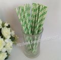 EAT DRINK BE MERRY Green Striped Paper Straws 500pcs