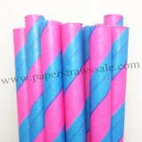 Pink Blue Striped Easter Paper Straws 500pcs