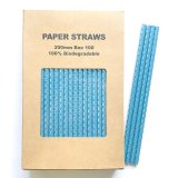 100 Pcs/Box Mermaid Blue Silver Foil Scale Paper Straws