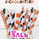 250pcs JACK-O-LANTERN Theme Paper Straws Mixed