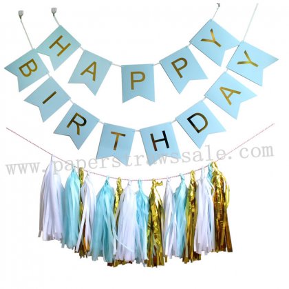 Happy Birthday Light Blue Party Decoration Set