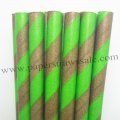 Green Brown Striped Halloween Paper Straws 500pcs