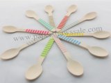 500pcs Mixed 10 Colors Striped Wooden Spoons Bulk