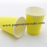 90Z Yellow Plain Paper Drinking Cups 120pcs