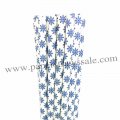 Christmas Blue Snowflake Paper Straws 500pcs