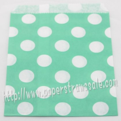 Aqua Polka Dot Paper Favor Bags 400pcs