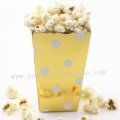 Metallic Gold Foil Popcorn Boxes Polka Dot 36pcs