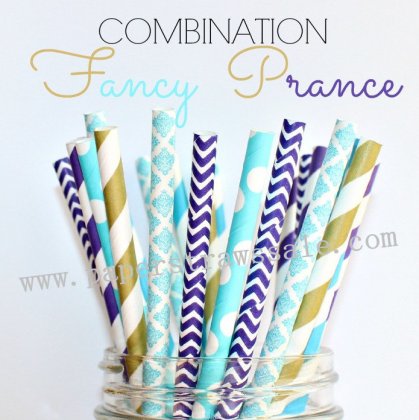 250pcs FANCY PRANCE Paper Straws Mixed