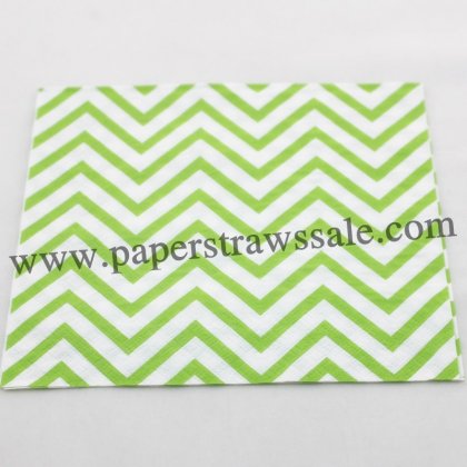 Green Chevron Printed Paper Napkins 300pcs