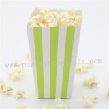 Lime Green Striped Paper Popcorn Boxes 36pcs