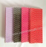 White Tiny Dot Paper Straws 1200pcs Mixed 4 Colors