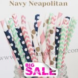 250pcs NAVY NEAPOLITAN Themed Paper Straws Mixed